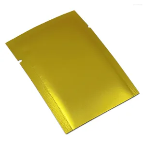 Opbergzakken 10 15 cm 100 stks/partij Gouden Matte Heat Seal Aluminiumfolie Thee Moer Snoep Vacuümzak Pouch Open Top Mylar Voor Feestpakket Zak