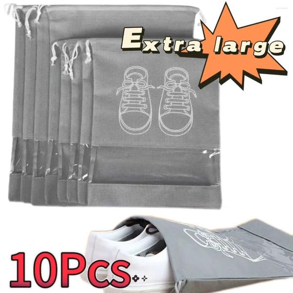 Bolsas de almacenamiento de 10/5 piezas Organizador de zapatos no tejidos de viaje portátil bolsillo de bolsillo impermeable ropa de bolsillo tranparente colgante