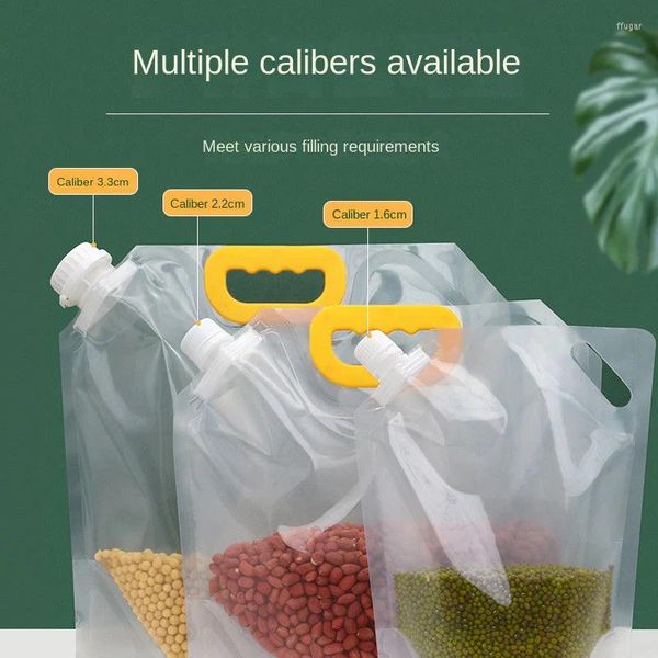 Bolsas de almacenamiento 10 bolsas de cereales de gran capacidad bolsas de alimentos lavables a prueba de humedad selladas con granos embalaje resellable