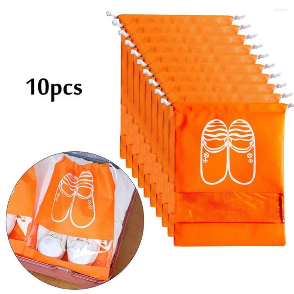 Bolsas de almacenamiento 10 zapatos de paquete Organizador de viajes de bolsas Boletón portátil Portable Cubierta de cordón para botas Sport