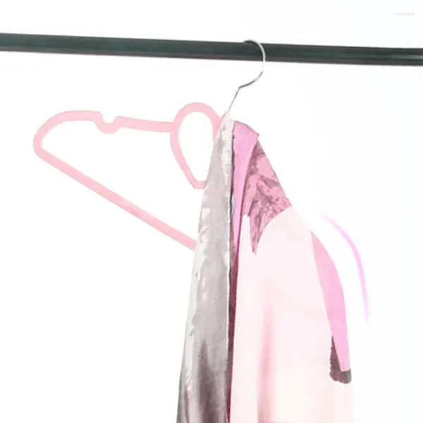 Bolsas de almacenamiento 10 PCS Ropa Hangers Camisa Jackets Capeto de corazón Cabalada de plástico Traje en forma de corazón