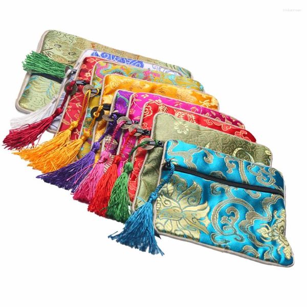 Bolsas de almacenamiento 10 PC Bag Lucky Jewelry Miss Miss Jewlery Brocade Brocade de estilo chino