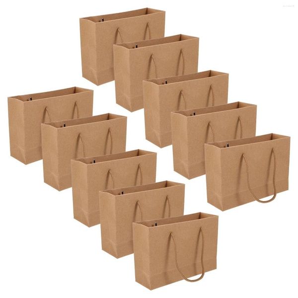 Bolsas de almacenamiento 10 PCS Bolsa de papel Tote de embalaje para regalo Kraft Portátil Pequeño Back