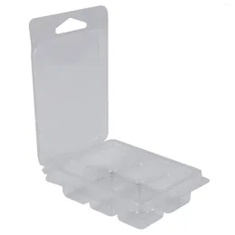 Sacs de rangement 100 emballages de cire de moule à fonte des moules à clapet carré 6 cavité en plastique transparent plateau cube pour le savon de fabrication de bougies