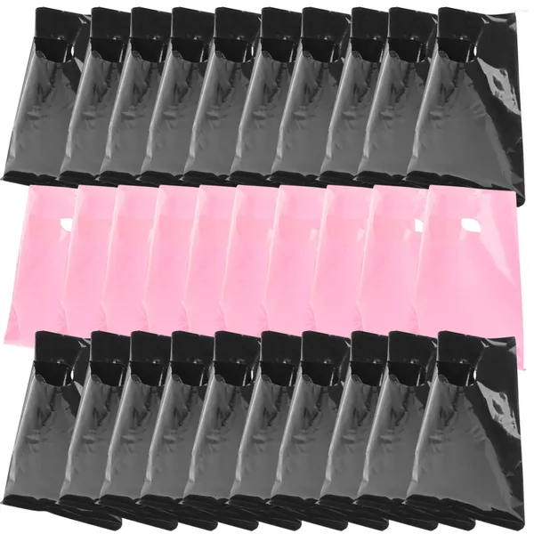 Bolsas de almacenamiento 100 PC Biscuit Compras Black Tote Purse Small Business Plastic Grocery Handles