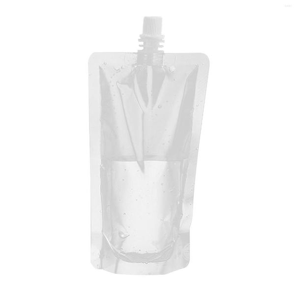 Sacs de stockage 100 Pcs Boisson Jetable Stand Up Café Au Lait Transparent Jus Scellé Sac D'emballage Durable Avec Buse Poche De Boisson Liquide