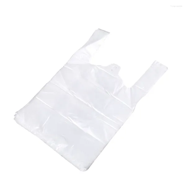 Sacs de rangement 100 PCS Sac d'emballage Shopping Plastic Saggies Large épicerie T-chemise 100pcs