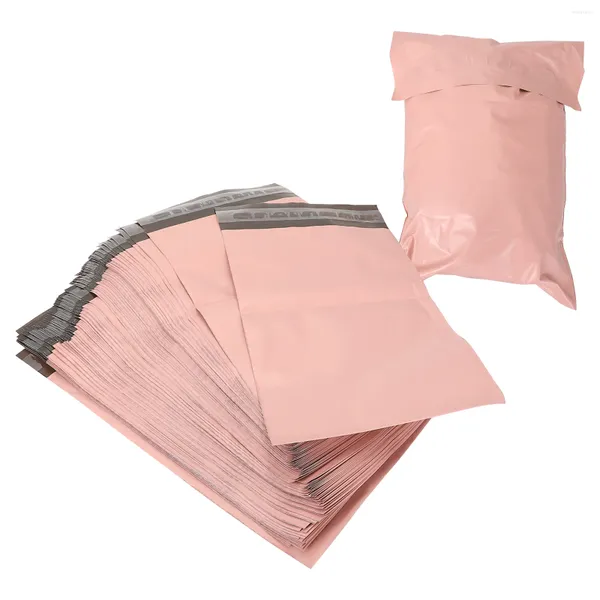 Sacs de rangement 100 PCS Pink Courier Sac Bubble Enveloppes