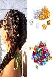 Sacs de rangement 100 pcsbag tresses Dread Traids Gold Silver Micro Lock Tube Perles Cuffs Réglables Clips pour accessoires africains2539590