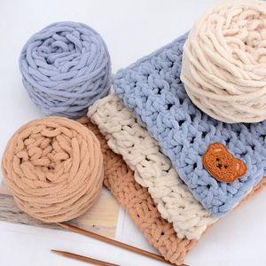 Opbergzakken 100 g/bal chenille breien garens zachte ijs strip lijn katoen sjaal hoed kussen poppen slippers haak diy handwol