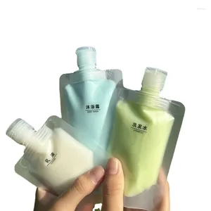 Sacs de rangement 100 ml / 50 ml / 30 ml en plastique givré Serme de voyage de voyage portable Lotion Nettoyant Body Wash Shampooing Flip sur les sachets