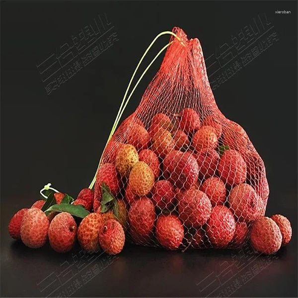 Sacs de rangement 100pcs Sac à mailles pratiques filet de fruit dans la cuisine emballage de légumes réutilisables la collation du supermarché