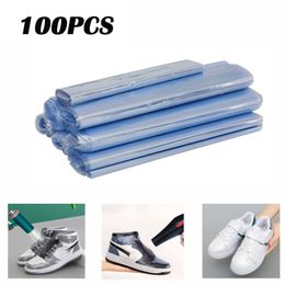 Sacs de rangement 100pcs Film thermorétractable Chaussures Couverture Anti-poussière Transparent Rétractable Scellage Baskets de protection 230906