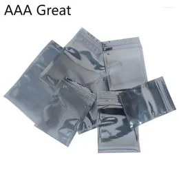 Bolsas de almacenamiento 100 unids/lote bolsa de aluminio antiestática con cierre de cremallera bolsa antiestática resellable para accesorios electrónicos paquete ESD