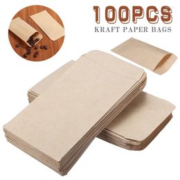 Sacs de rangement 100pcs / lot Cookie en papier kraft en papier kraft mini-enveloppe cadeau de boulangerie de boulangerie de boulangerie 10 6cm