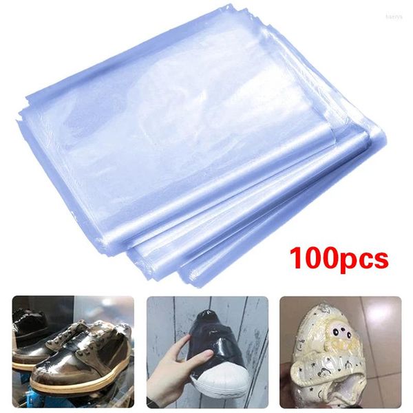 Sacs de stockage 100 Pcs/lot Film thermorétractable en PVC sac à chaussures emballage de joint de détail pour emballage cadeau de cosmétiques d'épicerie