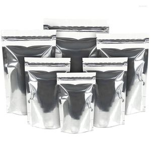 Sacs de rangement 100pcs / lot stand up mylar feuille sac auto-scellant déchirure encoche doypack grains de café moulu snack emballage pochettes