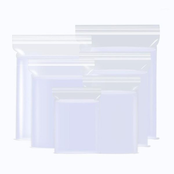 Bolsas de almacenamiento 100 unids/pack bolsa de plástico transparente autosellable que se puede volver a sellar paquete de alimentos organizador de cocina fresca al vacío
