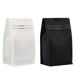 Bolsas de almacenamiento 100pcs bolso de plástico de fondo plano de mono PE reciclable para 250 g de café en polvo té té fruta seca Embalaje de alimentos con válvula