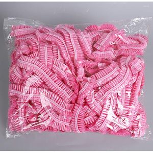 Sacs de rangement 100 pièces/ensemble jetable en plastique douche cheveux bonnet femmes étanche rose Spa Salon El colorant élastique salle de bain Rosa