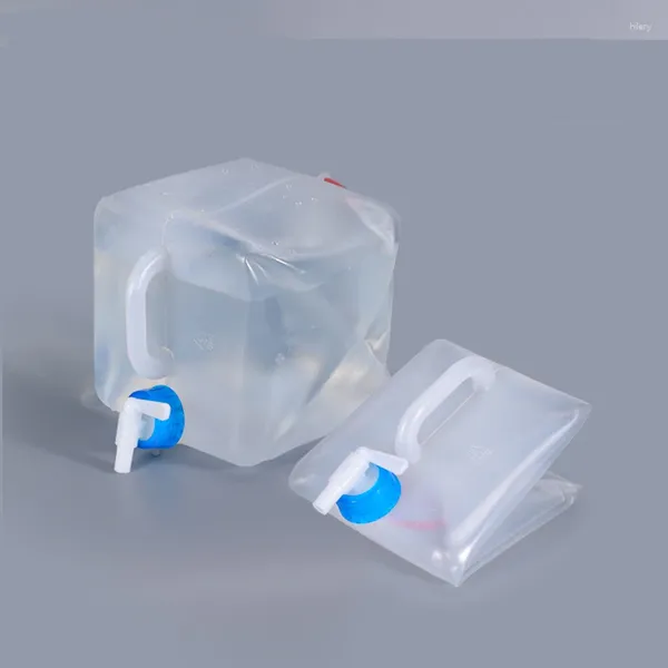 Sacs de rangement Sac à eau pliable 10L / 20L avec robinet de poignée et couvercle portable de contenant liquide extérieur