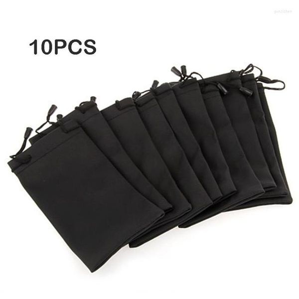 Bolsas de almacenamiento 10 piezas Bolsas de bolsa de polvo de tela suave para gafas de sol Mp3 Anillo Lápiz labial Joyería Collar Reloj Prevenir arañazos Llevar