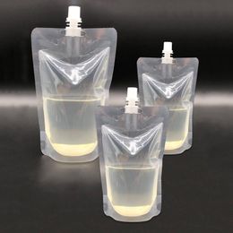 Sacs de rangement 10 pièces 100/200/250/300/380/500 ml sac de boisson en plastique étanchéité debout extérieur liquide jus lait café emballage bec verseur PouchStorag