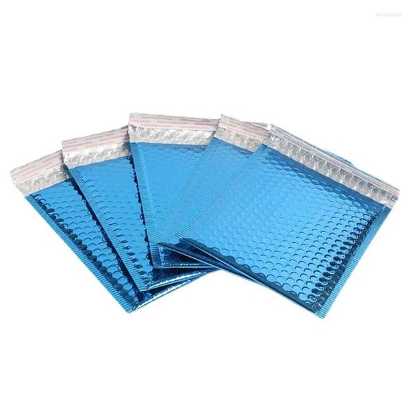 Sacs de rangement 10pcs enveloppes à bulles bleues enveloppes d'emballage cadeau postales aluminisées rembourrées