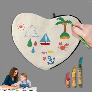 Sacs de rangement 10pcs Toile Zipper Multifonctionnel Blank DIY Craft Pochettes Crayon Cosmétique Bijoux Pochette pour la maison Voyage scolaire