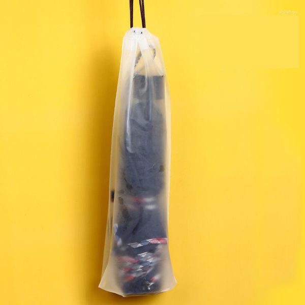 Sacs de rangement 10 PCS/LOT sac MaUmbrella réutilisable Portable parapluie cordon couverture translucide support étanche à l'eau
