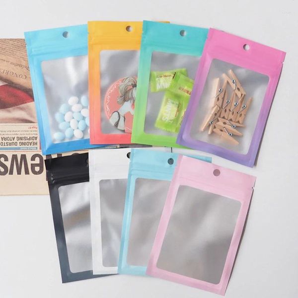 Bolsas de almacenamiento 10 piezas de clavos de uñas Lectins Diamond Plastic Selling Bag Packaging Pouches Láser iridiscente de 7x10 cm