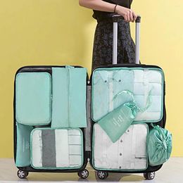 Sacs de rangement 10pcs / Set Vêtements utiles Imperméable Good Breathability Luggage Packing Organizers