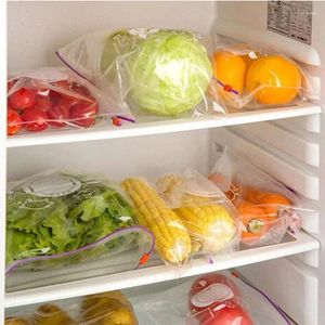 Opbergzakken 10 stks/set herbruikbare verse ritssluiting met vriezame verwarming plastic voedsel veelzijdige vacuümbehoud verzegeld