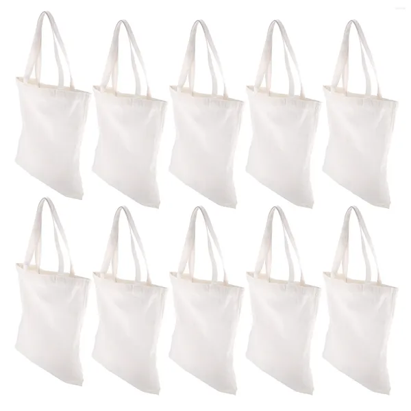 Sacs de rangement 10pcs sublimation fourre-tout toile shopping pochette d'épicerie vierge