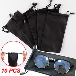 Bolsas de almacenamiento, 10 Uds., bolsa para gafas de sol, cordón de microfibra, bolsa a prueba de polvo, gafas de bolsillo, contenedor portátil para gafas