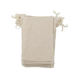 Bolsas de almacenamiento 10x arpillera con bolsita de regalo de yute de lino con cordón reutilizable