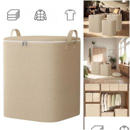 Opbergzakken 110/140L Closet Organizer Extra grote deken met ritssluiting en versterkte handgrepen voor dekbed Beddengoed Kussenlaken Drop Otqfl