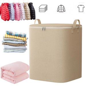 Sacs de rangement 110/140L Sac à vêtements Organisateur de placard pliable avec fermeture à glissière et poignées renforcées pour vêtements Couette Couverture Literie Hles Comter