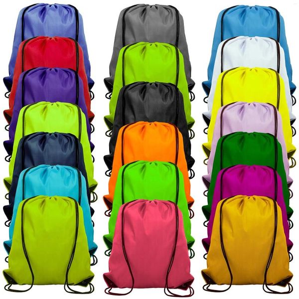 Bolsas de almacenamiento 12 colores Mochila con cordón Paquete de saco Cinch Tote Bolsa de poliéster deportiva
