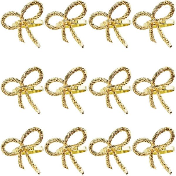 Bolsas de almacenamiento 12 PCS Simple Golden Simpkin Ring Butterfly Boind Tie Bebón El restaurante Boquh Metal