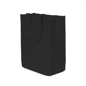 Opbergtassen 12 stks zwart winkelen tas niet-geweven evenement geschenkverpakking herbruikbare boodschappentas met handgrepen als