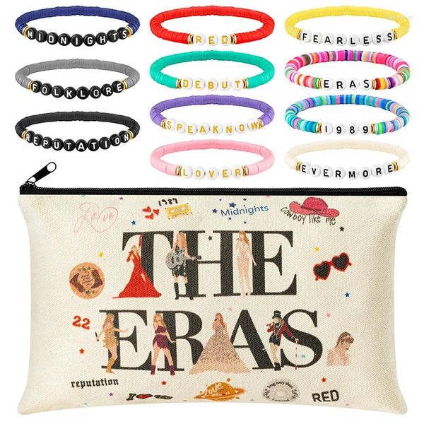 Sacs de rangement 12pcs Bracelet de maquillage Taylor Kit bracelet Kit d'inscription Cosmetics Casmetra Hand Chain Bijoux pour TS Lover Fans Music Fans