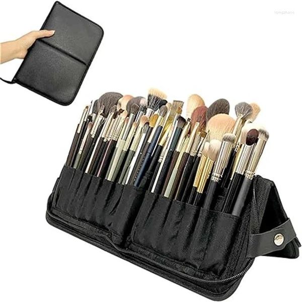 Sacs de rangement 14 trous Sac de brosses de maquillage pliable Femmes Femmes Cosmetic Brushes Tools Organisateur étanche