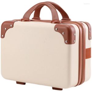 Opbergtassen 14-inch draagbaar doos wachtwoord kleine koffer dames schattige kast lichtgewicht mini tas abs materiaal