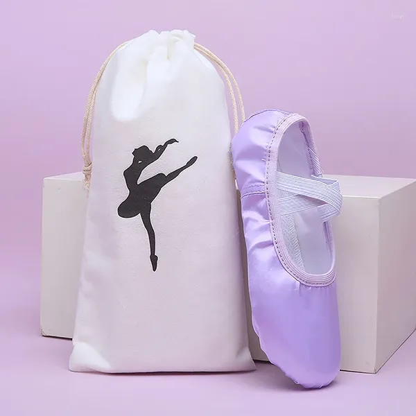 Bolsas de almacenamiento 15 30 cm Bolsa de zapatos de ballet Bolsa de gran capacidad Doble cordón Organizador de zapatos de baile portátil