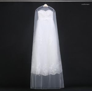 Sacs de rangement 160cm 180cm robe de mariée transparente cache-poussière doux tulle vêtement robe de mariée résistant aux rayures sac de fil net 20pcs SN1460