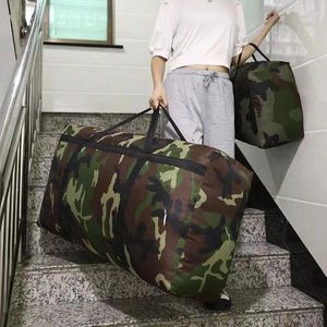 Opbergtassen 180L Camouflage Bagage Moving House Big Tag Dikke waterdichte Oxford Doek Artefact Grote geweven herenreizen