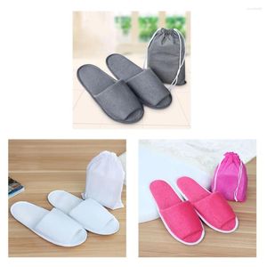 Opbergtassen 1Pair eenvoudige slippers Men Women EL Travel Spa Draagbaar vouwen met tas Home Disposable Guest Indoor Slipper