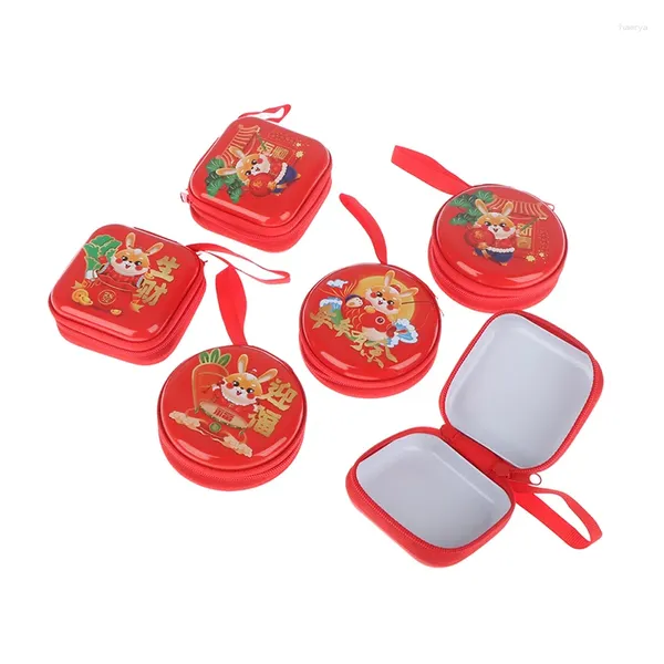 Sacs de rangement 1pc Année chinoise Candy Tin Box Iron Can Decoration Party Children Gift Sweets