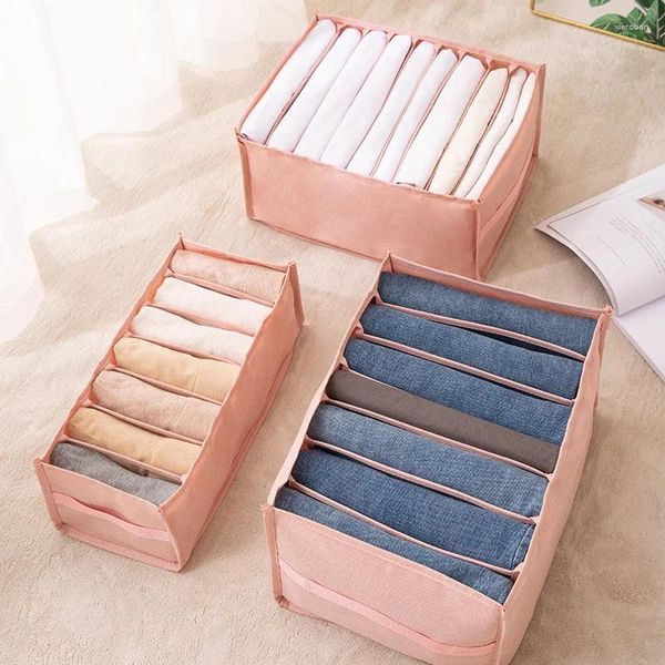 Sacs de rangement 1PC Boîte à vêtements Pliable Vêtement Organisateur Compartiment Sous-vêtements Chaussettes Jeans Diviseur Fournitures pour la maison